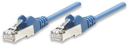INTELLINET Netzwerkkabel, Cat5e, F/UTP, RJ45 Stecker / RJ45 Stecker, 5,0 m, Blau, 332026