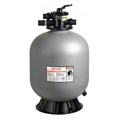 VEVOR Sandfilter 600 mm, 246 L/min, mit 7-Wege-Ventil, für Aufstellpools, Modi: Rückspül-/Spül-/Umwälzmodus, YYCSLQ24INCHECK8H001V0