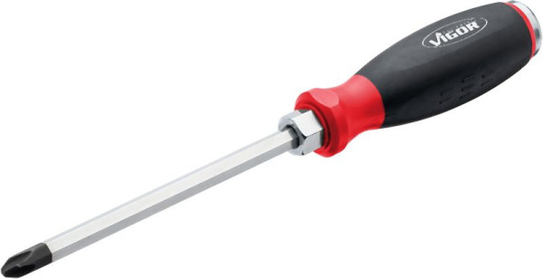 VIGOR Schraubendreher mit Schlagkappe, mit Antriebsvierkant, Kreuzschlitz Profil PH, SW PH3, V5010-PH3