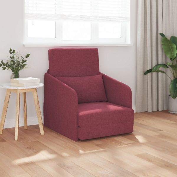vidaXL Fußboden Schlafsofa 2-in-1 Weinrot 65x80x83 cm Stoff, 4106640