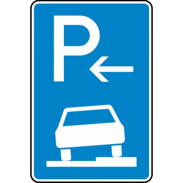 Stein HGS Parken auf Gehwegen halb in Fahrtrichtung rechts (Anfang) Nr. 315-56, 630x420mm /RA2/Flachform 3mm, 315-56-123