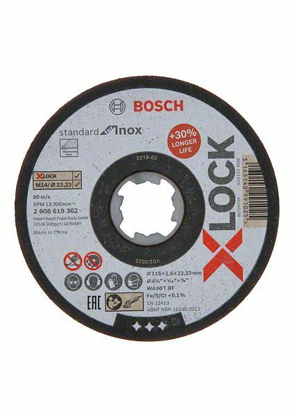 Bosch X-LOCK Standard for Inox, T41, 115 x 1,6 x 22,23 mm, VE: 25 Stück, 2608619362