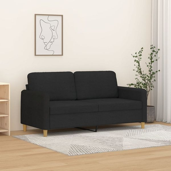 vidaXL 2-Sitzer-Sofa Schwarz 140 cm Stoff, 359482, 8721012142084