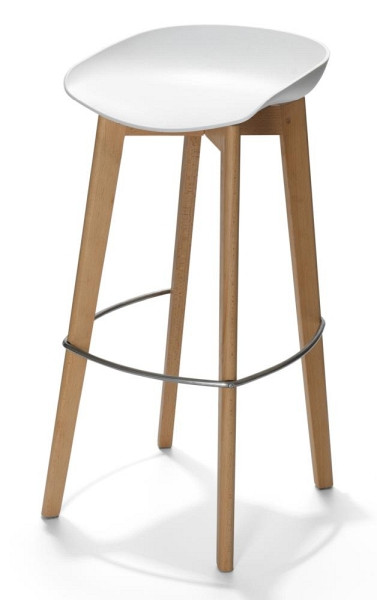 Deskin Barhocker DIANO FLEX, Dekor: Weiß, Gestellfarbe: Buche, BxHxT: 470 x 900 x 530 mm, 348709