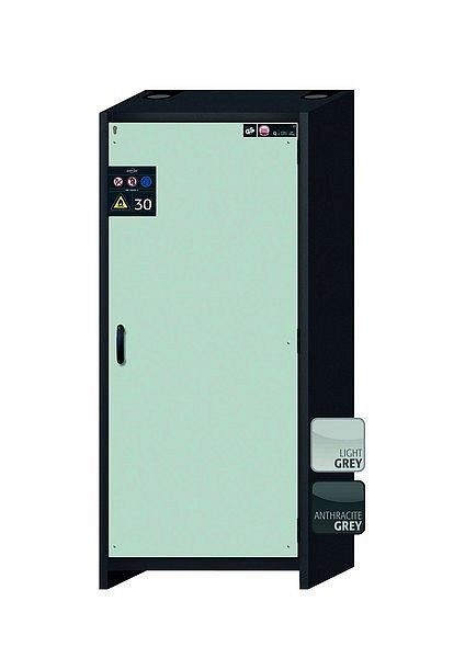 asecos Sicherheitsschrank Q-CLASSIC-30, Q30.195.086.WDR in lichtgrau RAL 7035 mit 4x Auszugswanne Standard (Edelstahl), 31009-061-30056