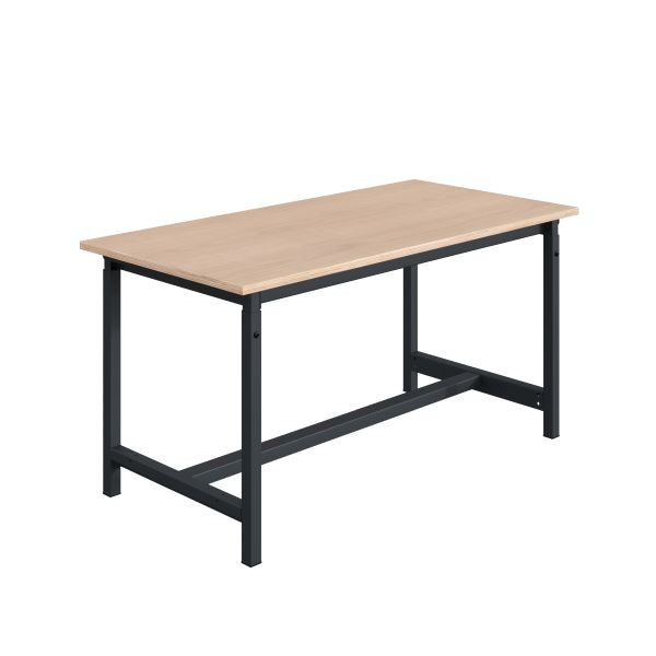 SOFAME PTH Werkbank, mechanisch höhenverstellbar, B 2000 x T 750 x H 780 bis 1060 mm, Multiplex-Arbeitsplatte 40 mm, Anthrazitgrau RAL 7016, W010020246GA