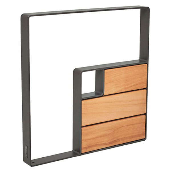 Stein HGS Anlehnbügel -Kube-, Stahl mit Holz-Dekor Lasur Helle Eiche, RAL 9010 reinweiß, 37665-07