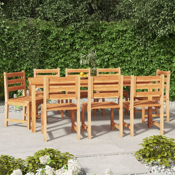 vidaXL 9-teilig Garten-Essgruppe Massivholz Teak, 3157192