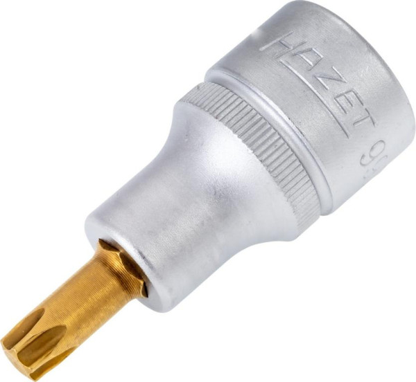 Hazet Schraubendreher-Steckschlüsseleinsatz TORX®, Vierkant hohl 12,5 mm, Innen TORX® Profil, T40, Kurze Ausführung Mit Rändelung, 992-T40
