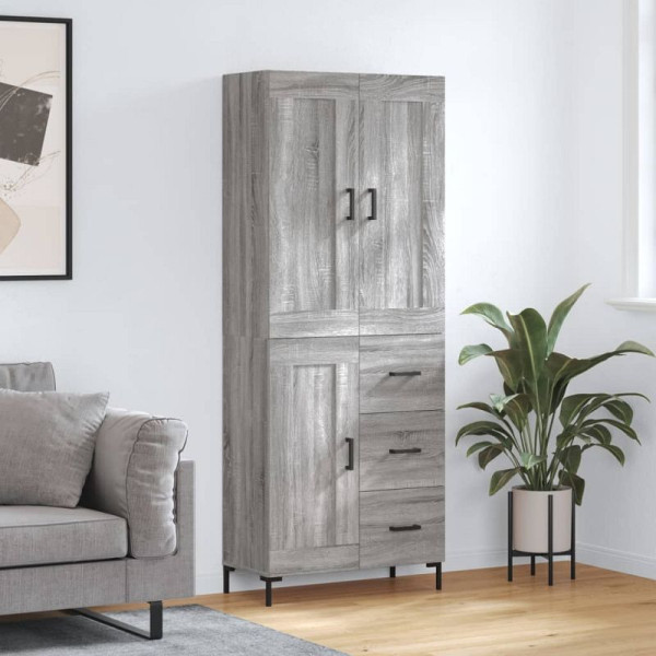 vidaXL Highboard Grau Sonoma 69,5x34x180 cm Holzwerkstoff, 3200007