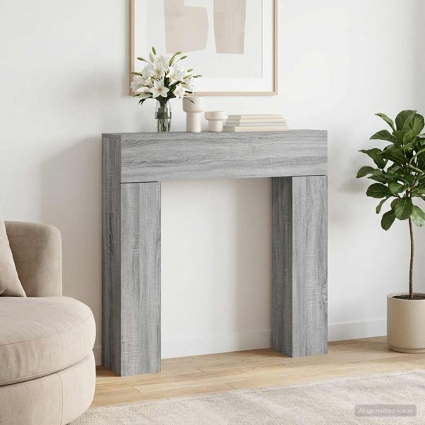 vidaXL Kaminumrandung Sonoma-Grau 102 x 18 x 100,5 cm Holzwerkstoff, 8006603