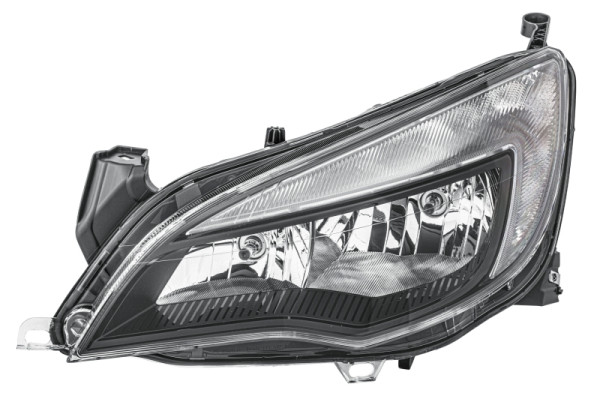 HELLA FF/Halogen-Hauptscheinwerfer, für u.a. Opel Astra J (P10), schwarz, ECE, für Rechtsverkehr, links, 1EG 010 011-351