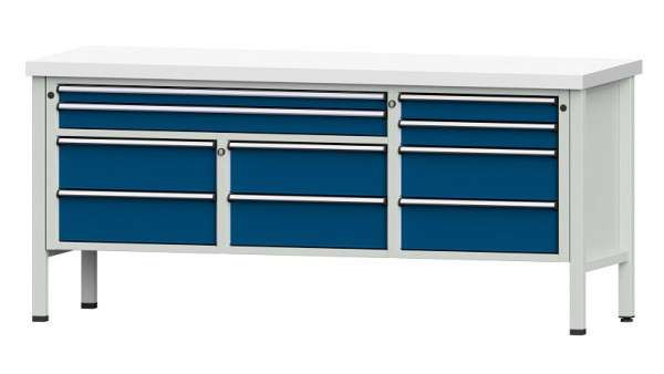 ANKE Werkbänke Kastenwerkbank, Modell 285 V, 2000 x 700 x 900 mm, RAL 7035/5010, KSP 50 mm, 304.587