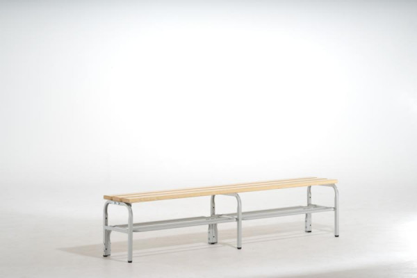SYPRO Sitzbank (Typ A+R) 200 mit Schuhrost, ohne Rückenlehne, einseitig, Stahl/Holz, lichtgrau, 1313412