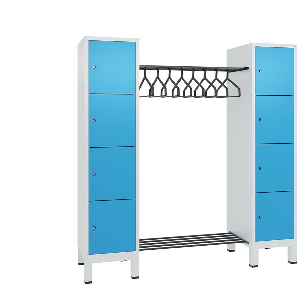 C+P Garderobe Evolo, 8 Fächer, H1850xB1790xT500 mm, Lichtgrau/Lichtblau, 48408-02 S10082