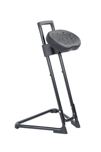 Lotz "Die Standhafte" Stehhilfe, ergonomisch, Gestell, PU-Sitz schwarz, höhenverstellbar 600-850, seitlich schwenkbar, 3600.01