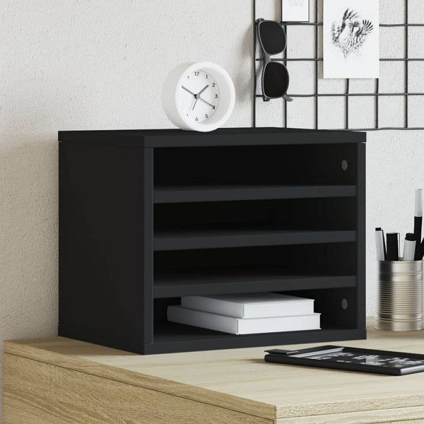 vidaXL Schreibtisch-Organizer Schwarz 36x26x29,5 cm Holzwerkstoff, 848046