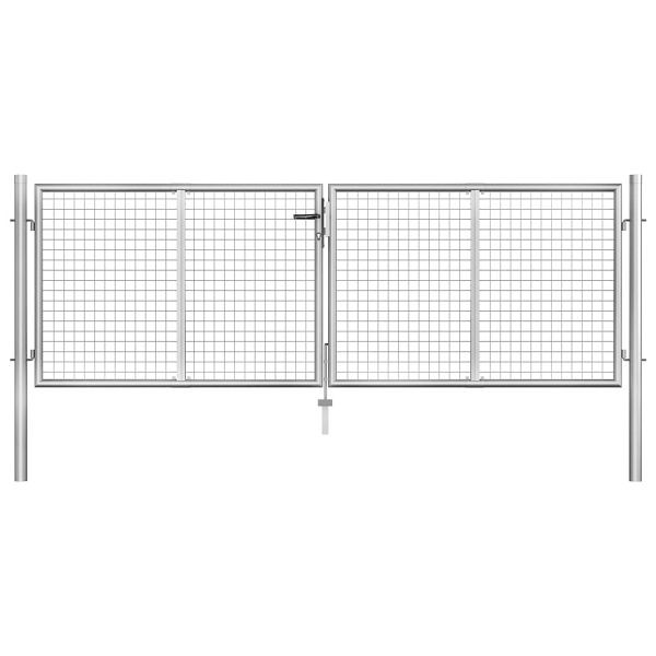 vidaXL Gartentor Verzinkter Stahl 306 x 125 cm Silbern, 144761