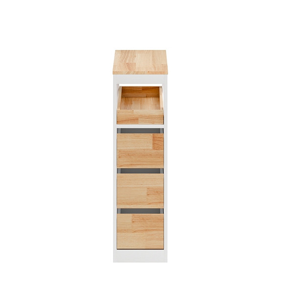 SoBuy Badunterschrank mit drei Schubladen Weiß 65x23x82cm, Minimalistisch, BZR54-IV-WN