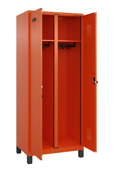 C+P Schwarz-Weiß-Spind Evolo PLUS, mit Füßen, 2 Abteile, 1950x800x500mm, 2004/2, Drehriegel, 049012-22 S10023