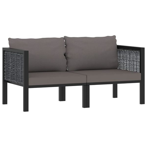 vidaXL 2-Sitzer-Sofa mit Auflage Anthrazit Poly Rattan, 49399