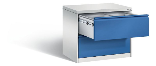 C+P Hängeregistraturschrank Acurado, H733xB787xT590mm, Farbe: Lichtgrau / Enzianblau, Griffleiste, 12912-312 S10044