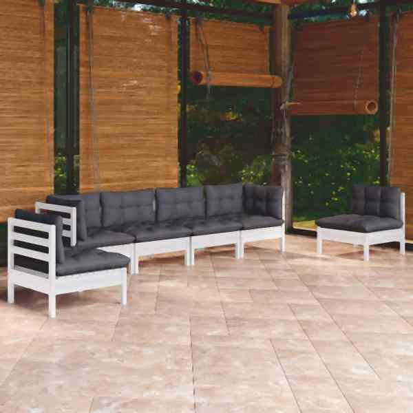 vidaXL 6-tlg. Garten-Lounge-Set mit Kissen Kiefer Massivholz, 3096197