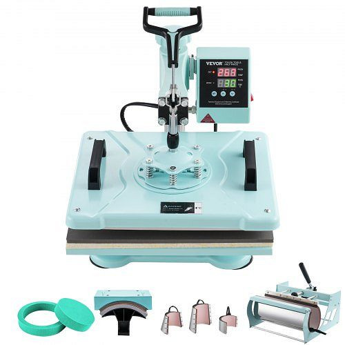 VEVOR Hitzepresse Transferpresse 30x38cm 8 in 1 Tumbler Presse T-Shirts Grün, YTS30OZ121581VG8XV2
