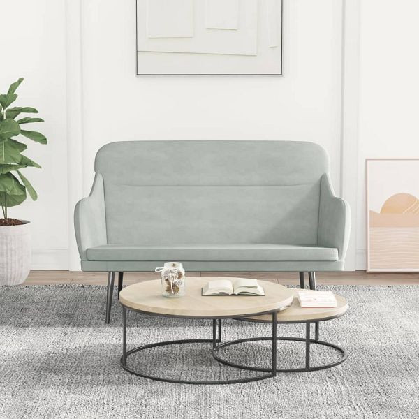vidaXL Sitzbank Hellgrau 110x76x80 cm Samt, 351445, 8720845676513