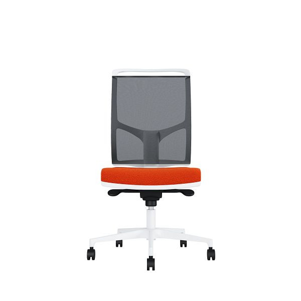 Bisley Bürodrehstuhl Zed, Weißes Kunststoff, Ohne Armlehnen, Fußkreuz aus Kunststoff, NE0120 pfirsich, ZEDKSWNE0120