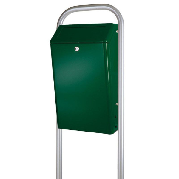 STEIN HGS Abfallbehälter für draußen mit Klappe, grün, 83547.0001