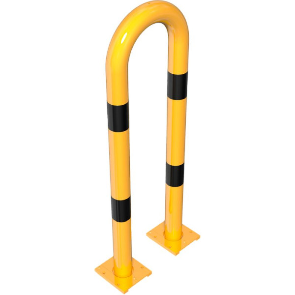 Stein HGS Rammschutzbügel -Solid- Ø 76 mm, 300x1150mm, zum Aufdübeln mit Bodenplatte 160 x 180 mm, 477.07apbg