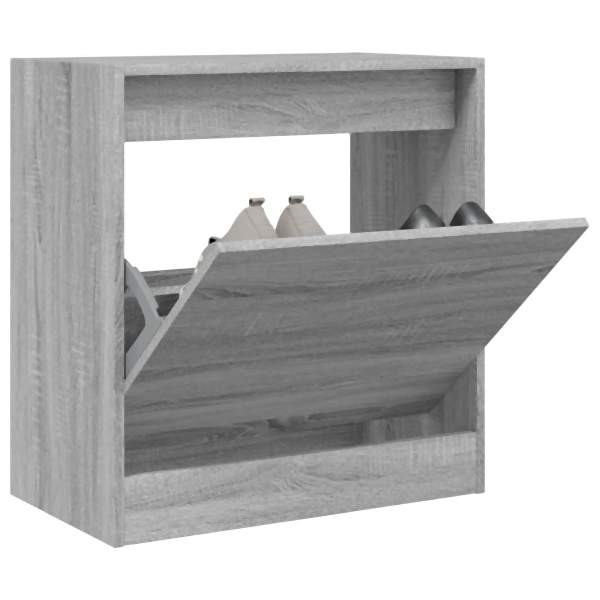 vidaXL Schuhschrank Grau Sonoma 60x34x63,5 cm Holzwerkstoff, 839943