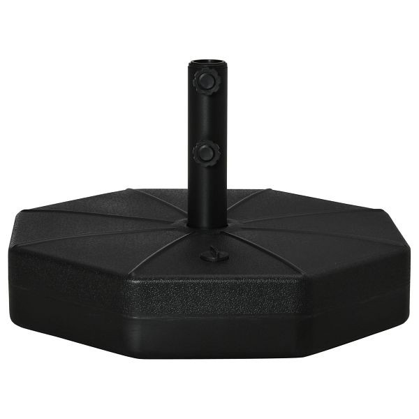 Outsunny Sonnenschirmständer bis 40kg befüllbar achteckig, Schirmgewicht, 38/48mm Rohrdurchmesser, für Balkon, Terasse, Garten, Schwarz, 84D-143