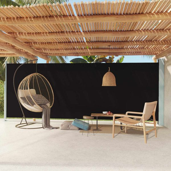 vidaXL Seitenmarkise Ausziehbar 200x600 cm Schwarz, 317970