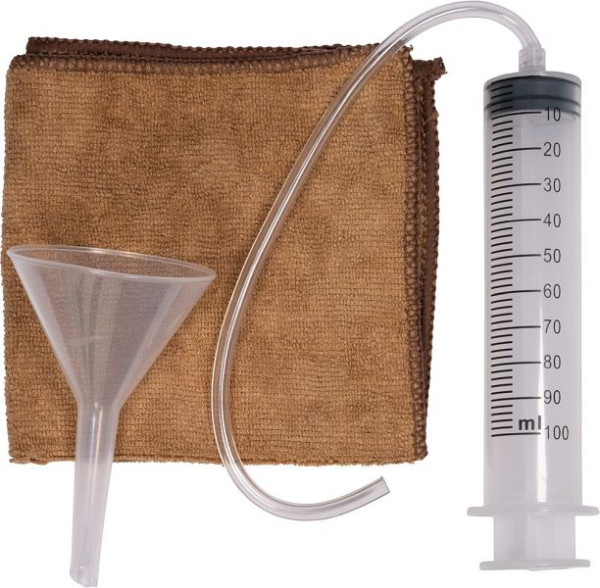 Güde Ölwechsel-Kit RM, Trichter, Öl-Spritze, Mikrofasertuch 30 x 30 cm, 95367, 4015671494887