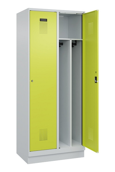 C+P Spind Evolo PLUS, mit Sockel, 2 Abteile, 1950x800x500mm, 7035/0024, Verschluss Zylinderschloss, 049020-22F S10042
