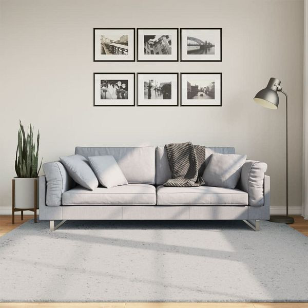 vidaXL Teppich HUARTE Kurzflor Weich und Waschbar Grau 200x200 cm, 375080