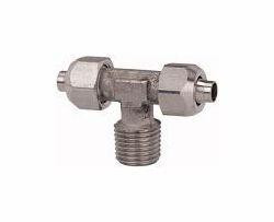 Riegler T-Einschraubverschraubung, Außengewinde konisch nach ISO 7-1, Edelstahl, 110704