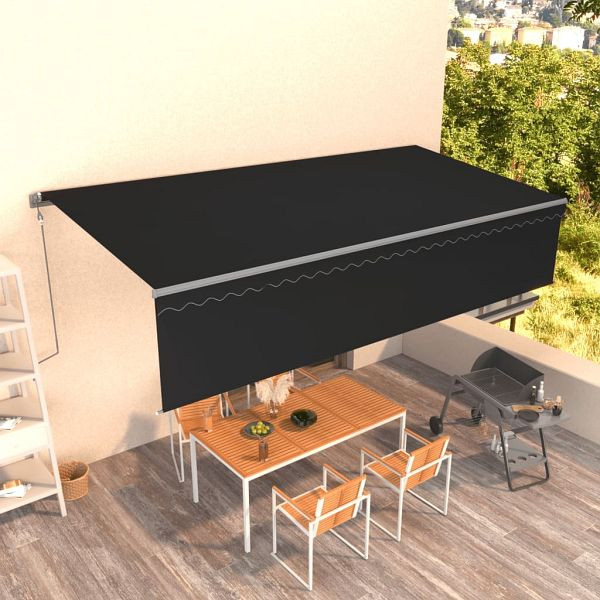 vidaXL Markise Automatisch Einziehbar mit Volant 6x3 m Anthrazit, 3069489