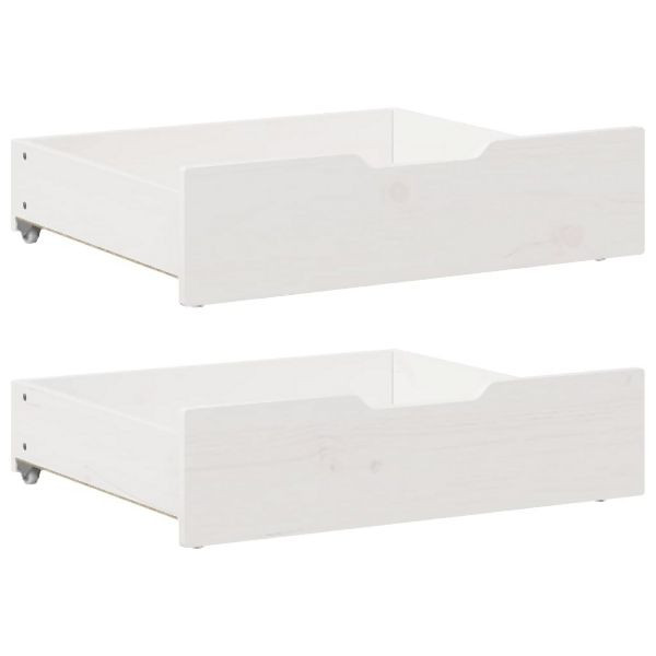 vidaXL Bettschubladen 2 Stück Weiß 65x55x17 cm Massivholz Kiefer, 850936
