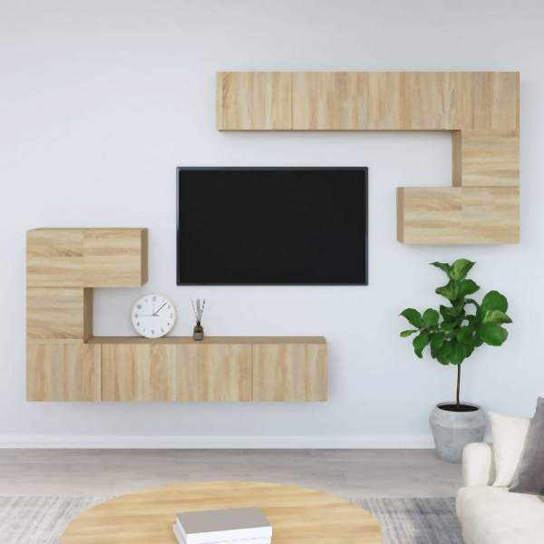 vidaXL TV-Wandschrank Sonoma-Eiche Holzwerkstoff, 3114584