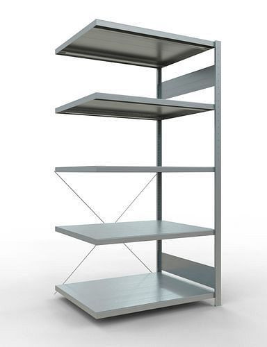 Schulte Fachbodenregal, Anbaufeld, 5 Lagerebenen, Kreuzstrebe, Fachlast 250 kg, 1006 x 836 x 2000 mm, 278754