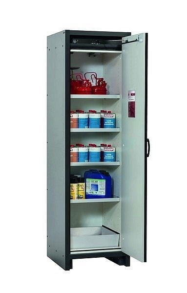 asecos Sicherheitsschrank Q-CLASSIC-30, Q30.195.056.R in enzianblau RAL 5010 mit 4x Fachboden (Stahlblech), 31007-067-33410