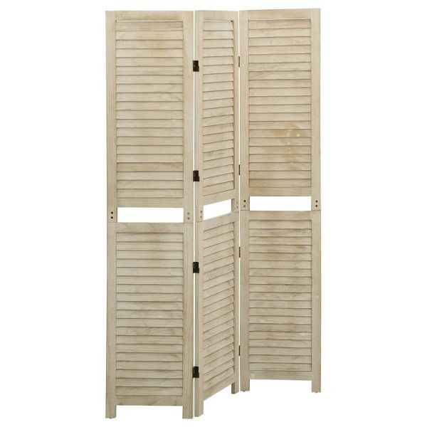 vidaXL 3-tlg. Raumteiler 105x165 cm Massivholz Paulownia, 338578