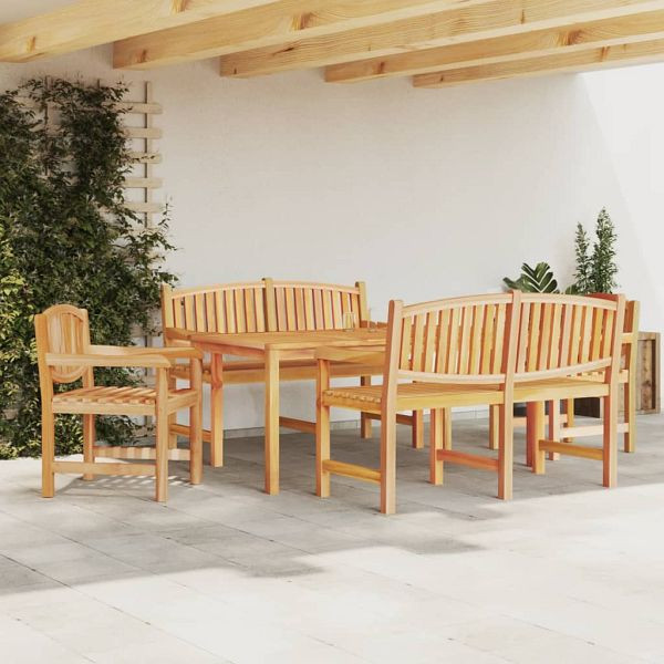 vidaXL 5-teilig Garten-Essgruppe Massivholz Teak, 3157945