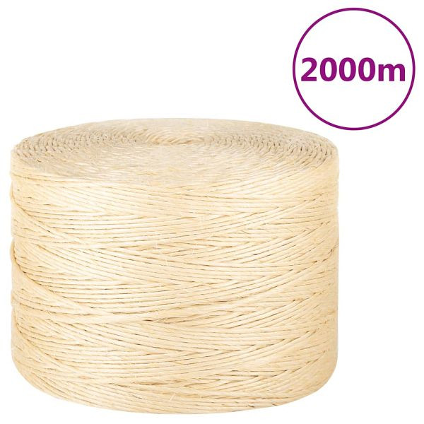 vidaXL Seil 100% Sisal 3 mm 2000 m, 155007, 8720845457525