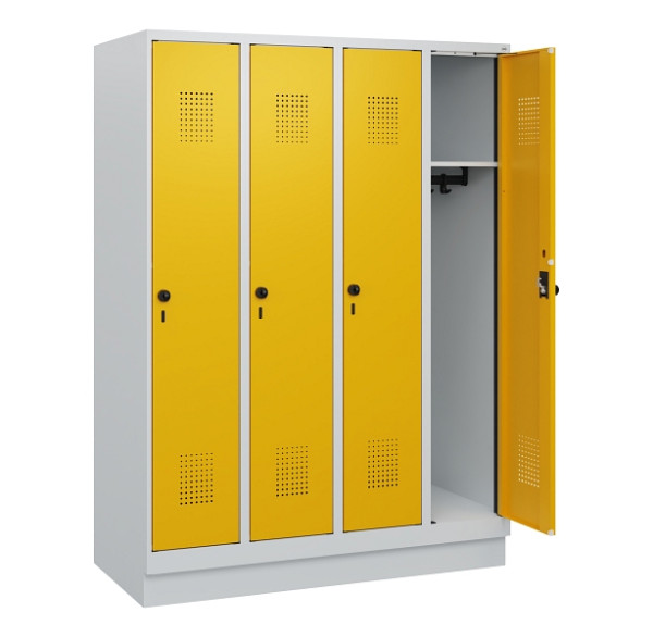 C+P Spind Evolo PLUS, Sockel, 4 Abteile, 1630x1200x500mm, 7035/1004, Drehriegel, 0490205-40 S10000