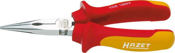 Hazet Flachrund-Zange, schutzisoliert, Norm: IEC 60900:2018, DIN ISO 5745, Oberfläche: hochglanzverchromt, schutzisoliert, Gesamtlänge: 160 mm, 1841AVDE-22
