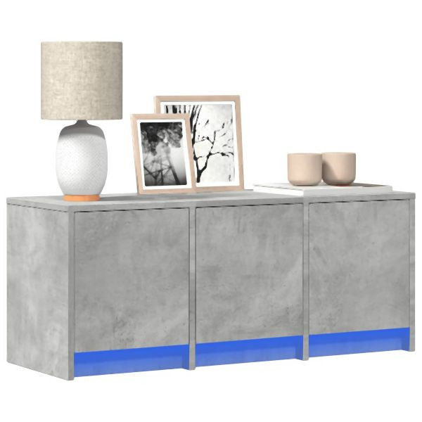 vidaXL TV-Schrank LED Betongrau 97x34x40 Holzwerkstoff, 852239